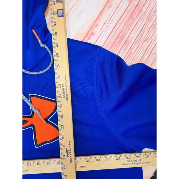 Under Armour Mens XL Blue UA Storm Hoodie Logo Pullover Loose Fit Fleece-Lined - Picture 7 of 7